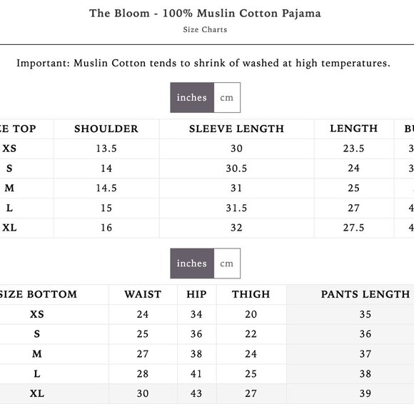 The Bloom - 100% Muslin Cotton Pajama in Blossom Lines - Picture 3 of 3